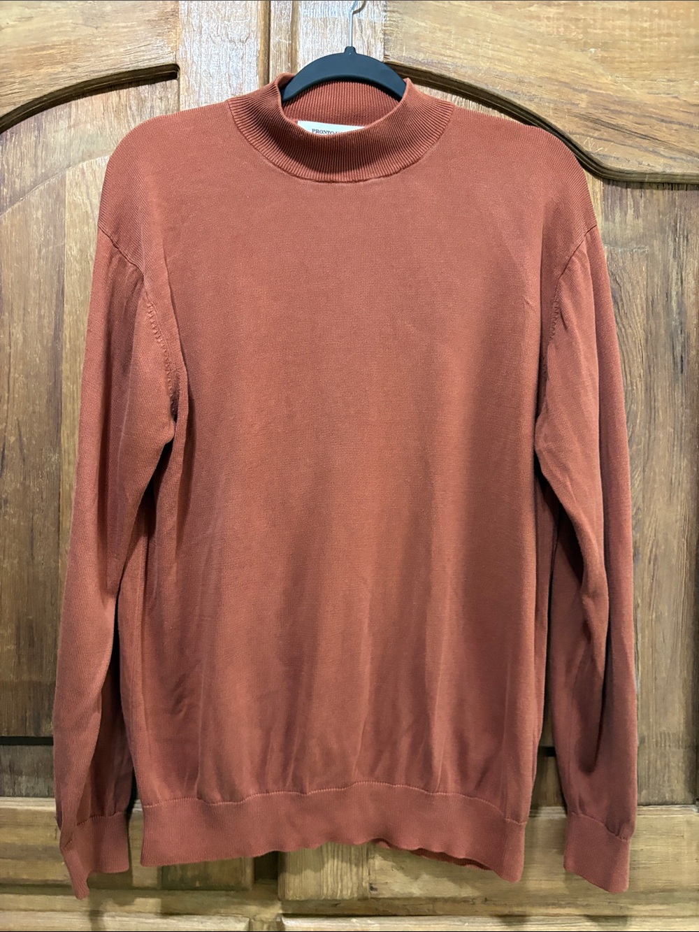 Pronto Uomo Men's Turtleneck Sweater in Rust